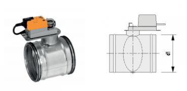 Absperrklappe mit Motor 230V NW 500